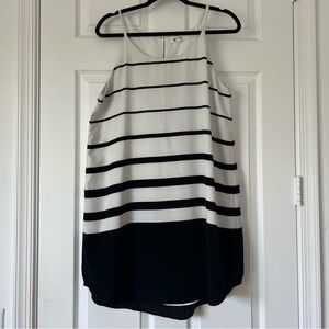BB Dakota knee length tank dress black and white stripes
